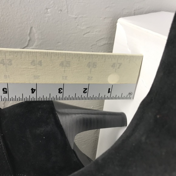 ALDO Black Suede Knee-High Buckle Stiletto Slouch Boots Women's Size 8M - Picture 9 of 12